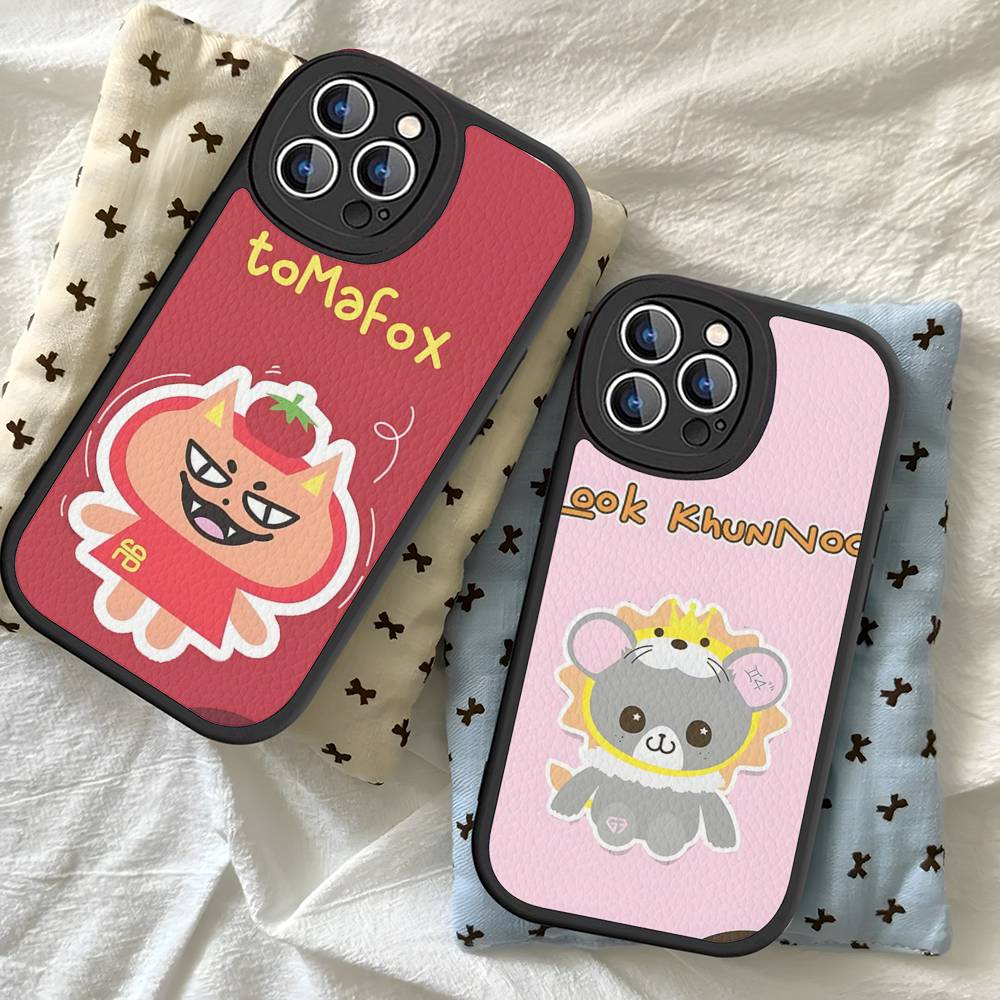 Anime Maskot GMMTV Pouzdro na telefon Pro IPhone 16 15 14 13 12 11 Pro Max Plus Kožený kryt