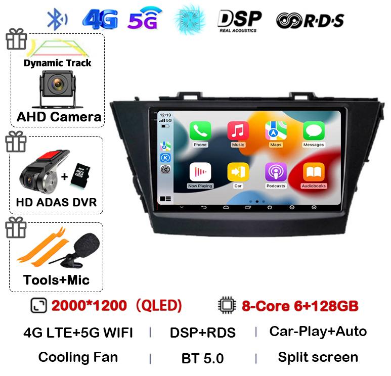 Android 14 Carplay For Toyota Prius Plus V Alpha 2012 2013 2014 2015 2016 2017 LHD/RHD Car Radio Multimedia Player Stereo GPS BT