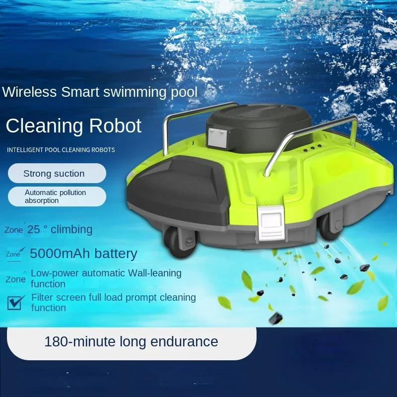Robot Pool Cleaner Cordless Swimming Pool Cleaning 360 Degree Powerful Pool Cleaning Suction Machine Electric Sweeping Machine