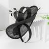 Black Flax Fascinator Hat Women Royal Ascot Headpiece Flower Fashion Chapeau Cap For Church Kentucky Derby Chapeau Cap Headband