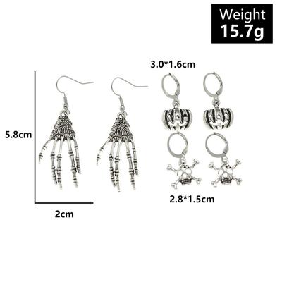 Halloween Skeleton Hand Dangle Drop Pumpkin Skull Earrings Kit for  Women Party