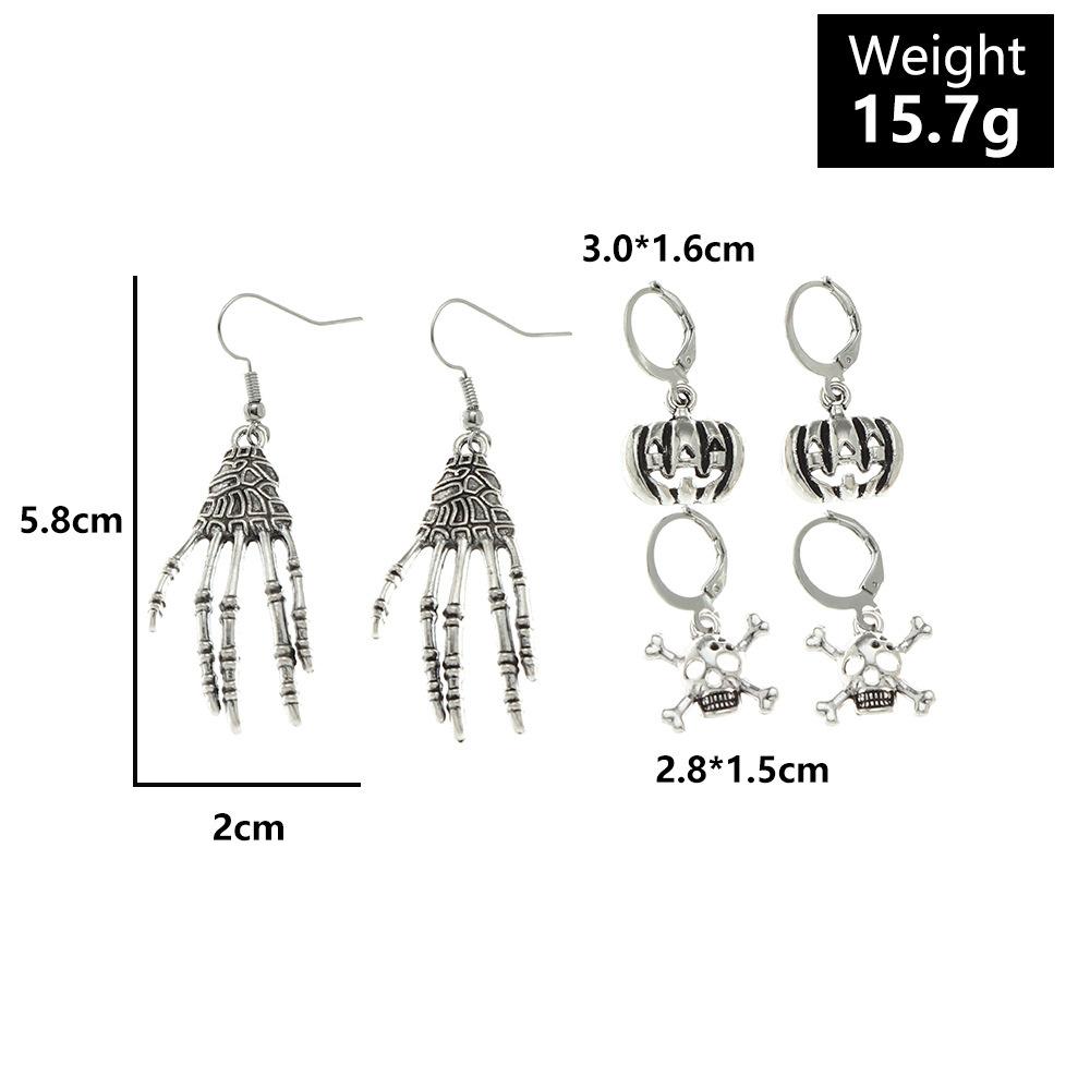 

Halloween Skeleton Hand Dangle Drop Pumpkin Skull Earrings kit for Women Party