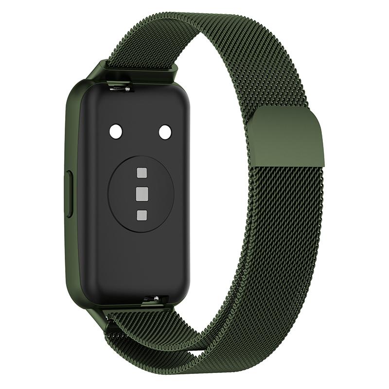 

Replacement Watch Strap for Huawei Band 7/Honor Band 7,Magnetic Lock Metal Adjustable Wristband Green