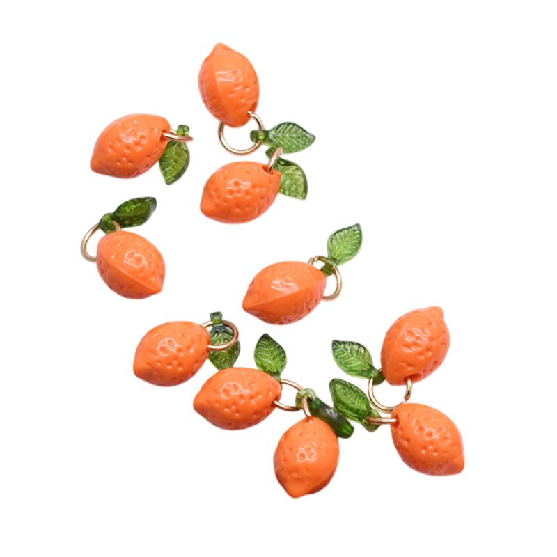 Mini Acrylic Fruit Lemon Pendants Lovely DIY Charms Waterproof for Bracelet Necklace Keychain Jewelry Making Supplies