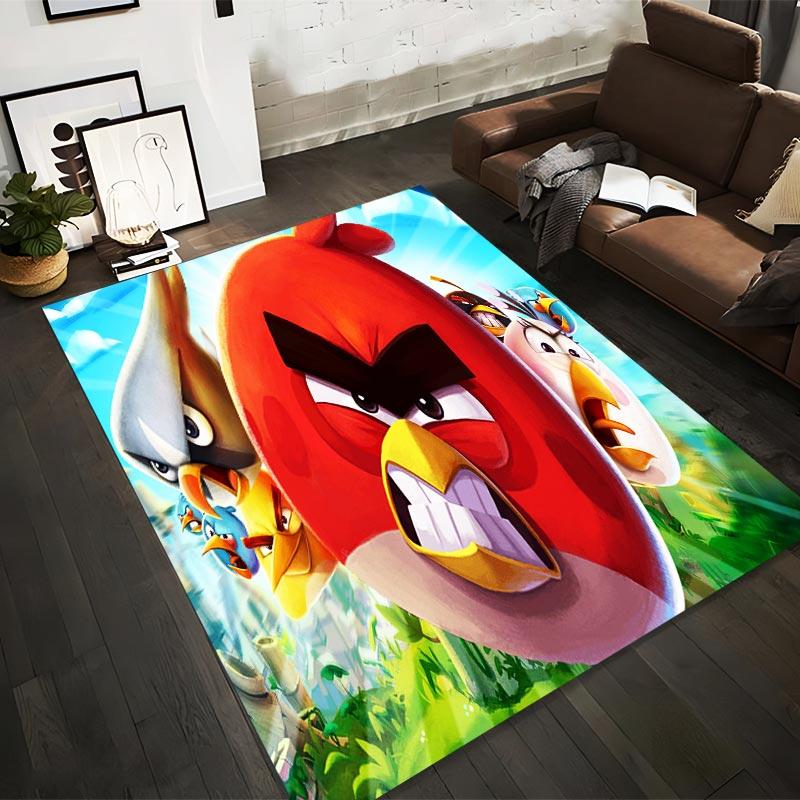 

Angry Birds Cartoon Design Carpet with Red Bird and Team Characters in Vibrant Colors Suitable for use as an anti-slip1 for1room and bedroom sofas 40x60cm( 15x23in )