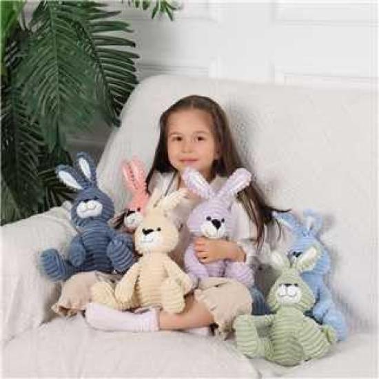 Aprikos Lamm Creme Cord Kaninchen Plüschtier, Weich und Niedlich, Flauschiges Creme Cord Kaninchen für Jungen und Mädchen, 23cm