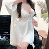 Sexy Pyjama Träger Nachthemd Damen 1011 Neues Sommer Spitze Eis Seide Nachthemd High-End Loungewear Set