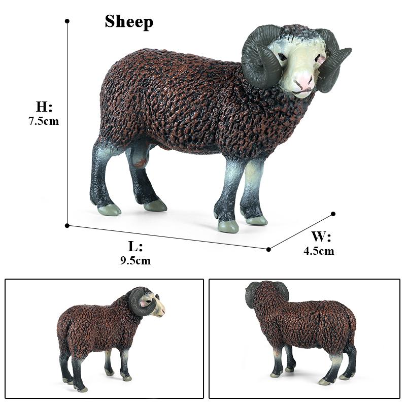Oenux Clasic Animale de Fermă Simulare Oaie Capră Argali Antilopă Model Figurină de Acțiune Figurine Păsări de Curte Jucărie Drăguță Pentru Copil Cadou