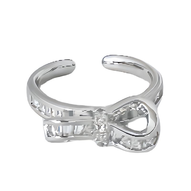 Niche Design Eyes Full Of Diamonds Zir*****Pen Ring Cold Wind Personality High Sense Fashion Stacking Ring