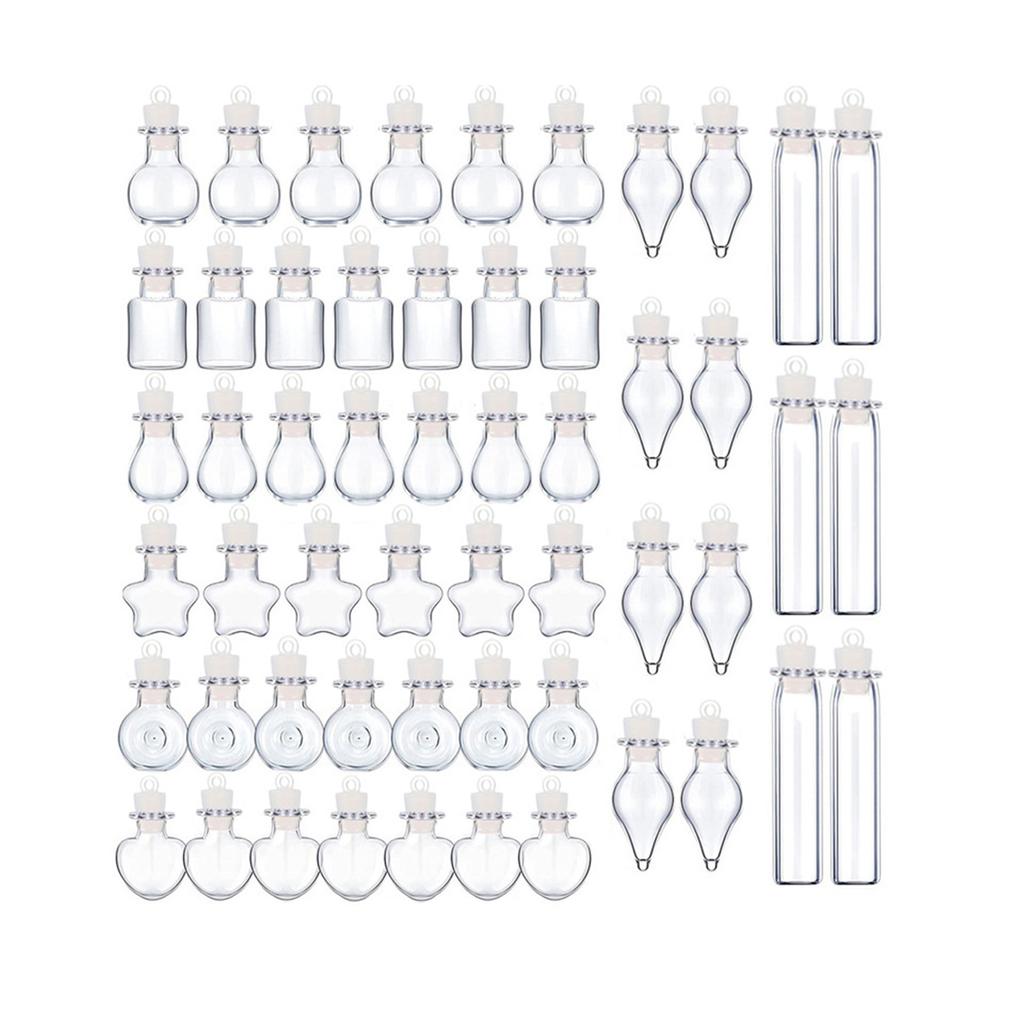 Clear Glass Mini Wishing Bottles Jars with Cork Stoppers Set for Craft Enthusiasts Art Projects Decors Party Favor