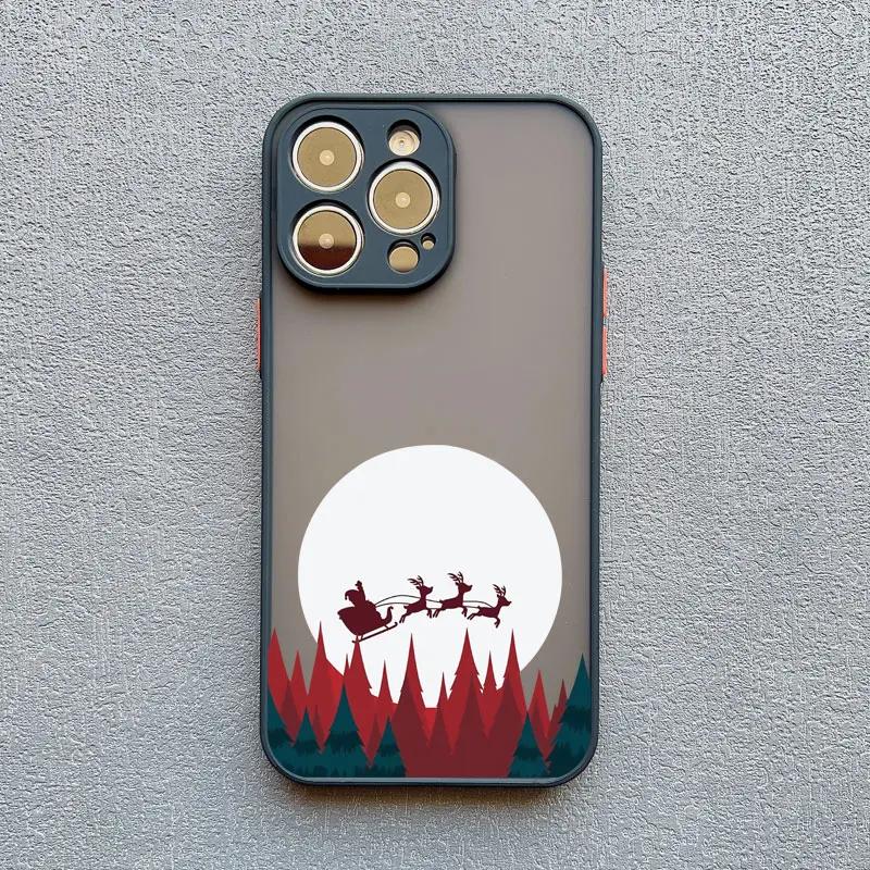 Christmas Winter Snow Scenery Phone Case For iPhone 16 15 14 13 12 11 Pro Max Mini X XS XR 7 8 Plus Shockproof Hard Cover Fundas