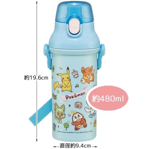 Skater vannflaske 480 ml antibakteriell plast for barn Barnevennlig lett Pokemon Joyful laget i Japan PSB5SANAG-A