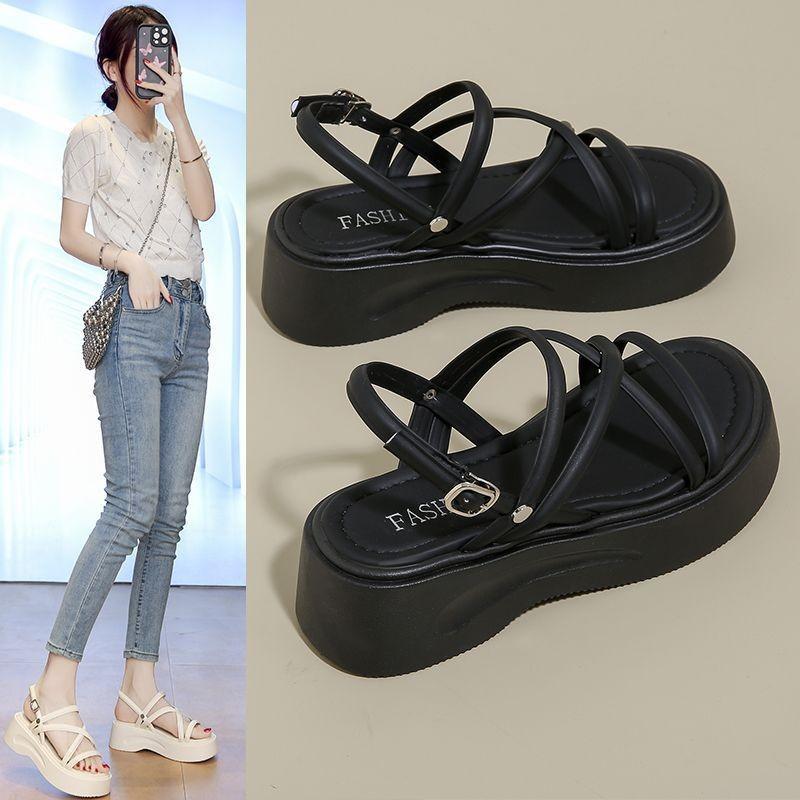 

Cross Strap Women s Chunky Sandals Summer Luxury Women Gladiator Sandals Flip Flops Fashion Slingbacks Ladies Slippers De Mujer 35 чёрный