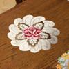 Embroidery Flower Cup Pad Flower Pattern Doily Tablecloth Placemat  Table Decoration