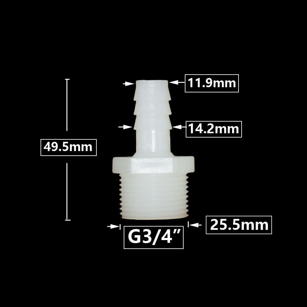 3/4 Inch Thread To Barb 10/12/14/16/18/20/25mm Plastic Hose Connector Hose Fitting Drip Irrigation System Pipe Coupler