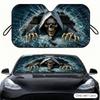 Skull-Themed Sun Visor Car Windshield Sunshade Front Window  UV Protection Heat Insulation Sun Shade Cover Foldable