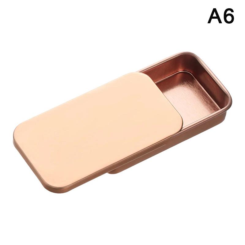 Tinplate Box Slide Lid Push Pull Box Drawer Balm Box Portable Box Mini Aromatherapy Jar Candy Small Iron Box Gift Box