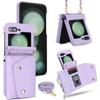 Applicable To Samsung Zflip5 Double-buckle Zipper Messenger Wallet Case Zflip4 Niche Multi-card All-inclusive Anti-drop Case In Stock