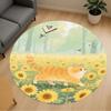 1PC Sunflower Cat Forest Round Chair mat Area Rug - Non-Slip, Floor Mat for Office, Bedroom, home decor Christmas Gift c0528014