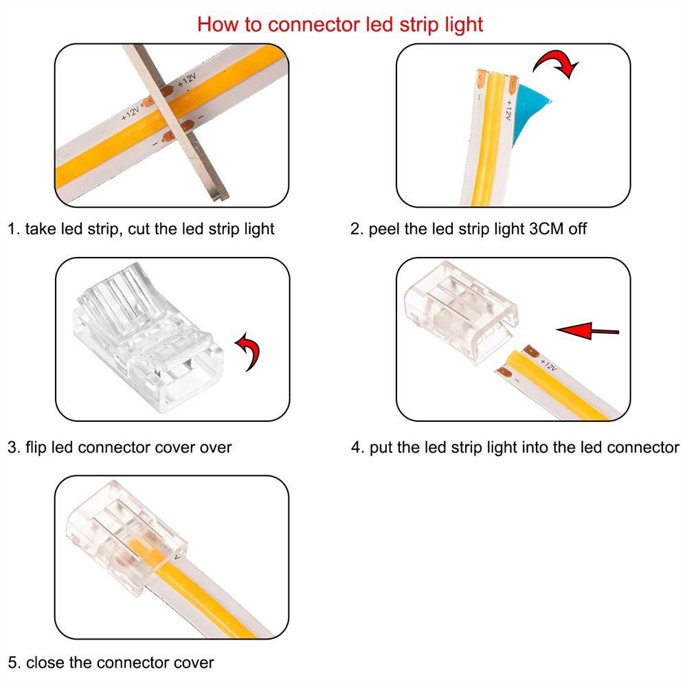 Wire SMD Tape Lights LED Connectors COB Strip Connector Lights Fixed Clamp LED Strip Connector