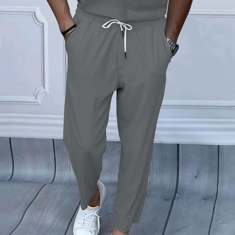 New Men's Spring and Summer Loose Straight Leg Casual Pants