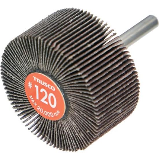 TRUSCO Economy Flap Shaft Diameter Outer Diameter 50mm X Width 25mm X Shaft Length of Wheel, 6mm, 35mm, #120 (Pack 5) EF5025-120