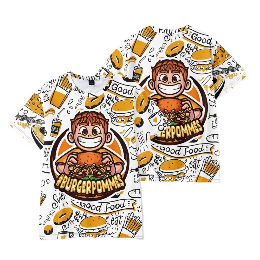 

10 Цветов Смешная Бургер Картошка Фри ICrimax Футболка Женская Мужская Футболка С Круглым Вырезом Повседневная Унисекс Уличная Мода Футболка XS белый