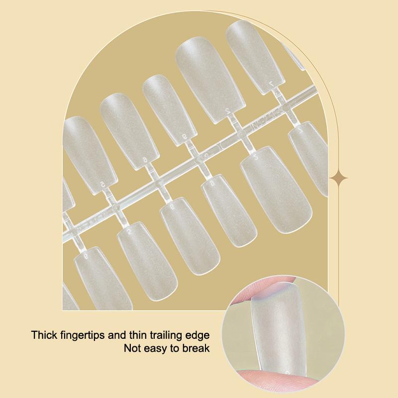 100Pcs/Box Matte Fake Nails No Polishing Press On False Nails Medium Short Design High Matt Soft Gel Nail Tips For Extension