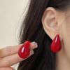 Stylish Women's Stud Earrings Red Orange Enamel Small Water Drop Earrings for Female Lovely Cute Earrings aretes de