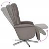 Folding Armchair with Footrest, Taupe Color, Fabric