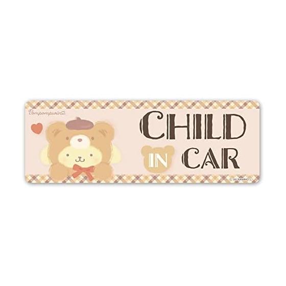 Pom Pom Purin Kigurumi Bear Car Magnetic Sticker Slim Type [CHILD IN CAR] Child In Car