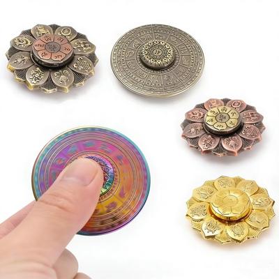 Full Metal 12 Constellation Fingertip Spinner Engraved Design Stress Relief Gyroscope For Adults - Focus Toy Finger Rotation