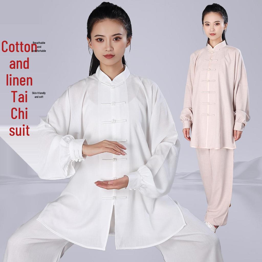 Tai Chi Anzug für Damen: Bestickte Frühjahrs-Herbst Performance & Trainingskleidung, Neuer Chinesischer Langer Mittellanger Stil