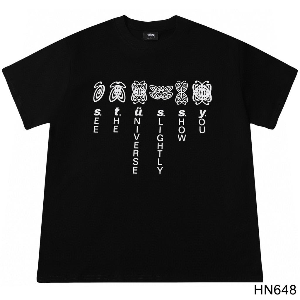 Stussy 2025 Sommer Neues Hochwertiges Rundhals-T-Shirt aus Baumwolle für Männer und Frauen Klassisches Logo mit neuem Musterdruck Paar-T-Shirt