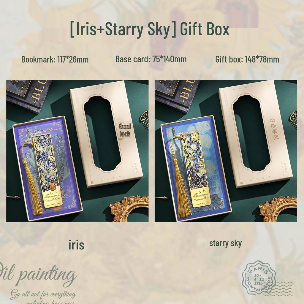 Retro Oil Painting Bookmark: Exquisite Metal Souvenir for Teacher's Day and Back-to-School Gifts