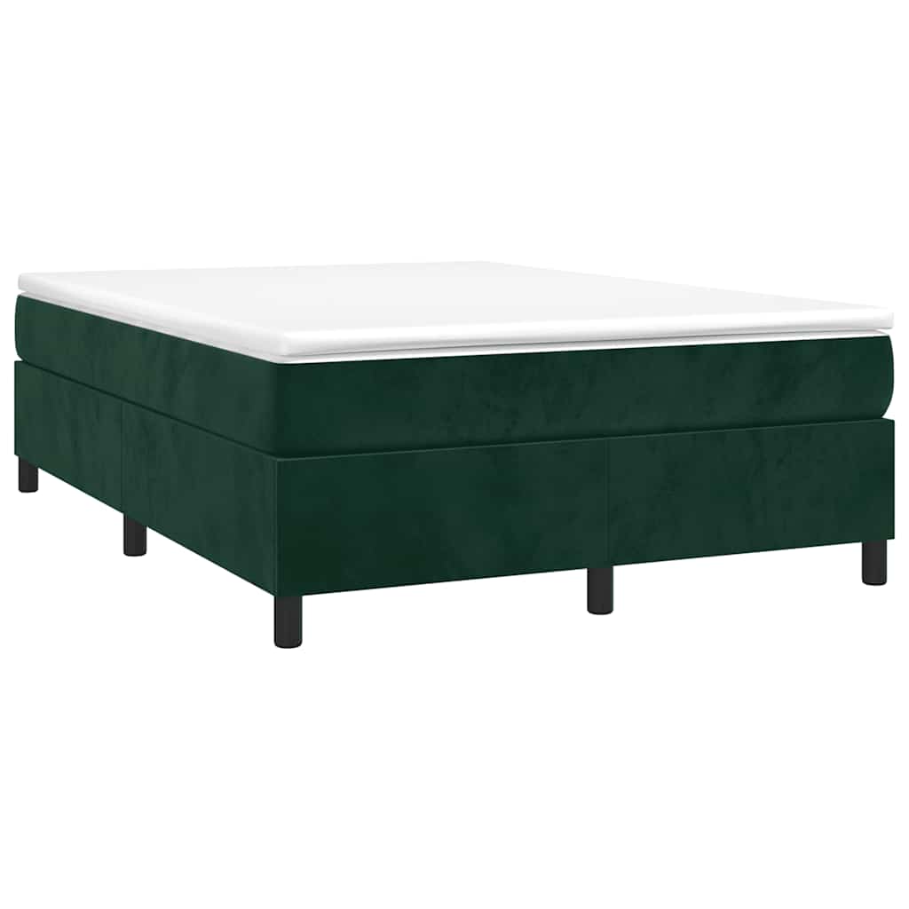 Vidaxl Bedframe Zonder Matras, Donkergroen, 140X200 Cm, Fluweel