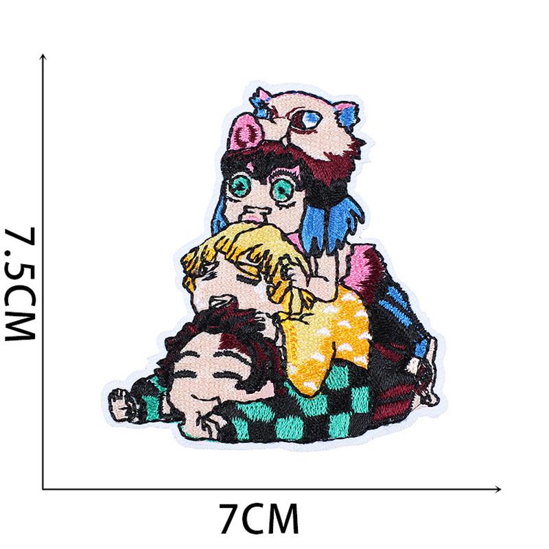 19Pcs/Set Anime Demon Slayer Q-Version Character Embroidery Patch Clothing Decoration