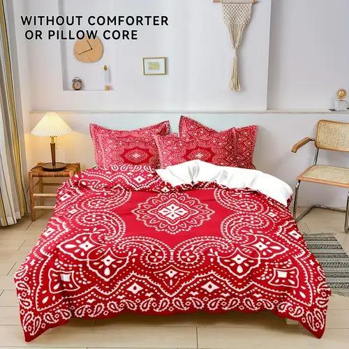 

Paisley Flower Soft Duvet Cover Soft Duvet Cover featuring Paisley Flower Patern Suitable for Children Kids plus Adult Peoples Soft plus Breathable 120*200cm Single