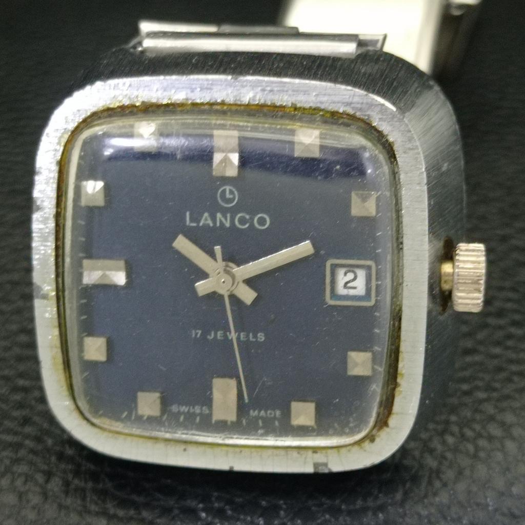 VINTAGE LANCO WINDING SWISS MENS ORIGINAL DIAL WATCH A700336-5 R202-a700336