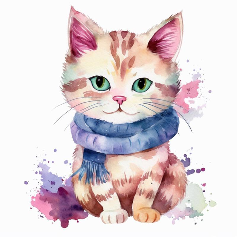 T784#Kitten Cat Wall Sticker Kids Room Background Home Decoration Mural Living Room Wallpaper Funny Decal