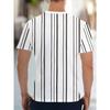 Men Letters Striped T Shirt Short Sleeve O-Neck TShirt Vintage Sport Casual Large Size T-Shirts Men’s