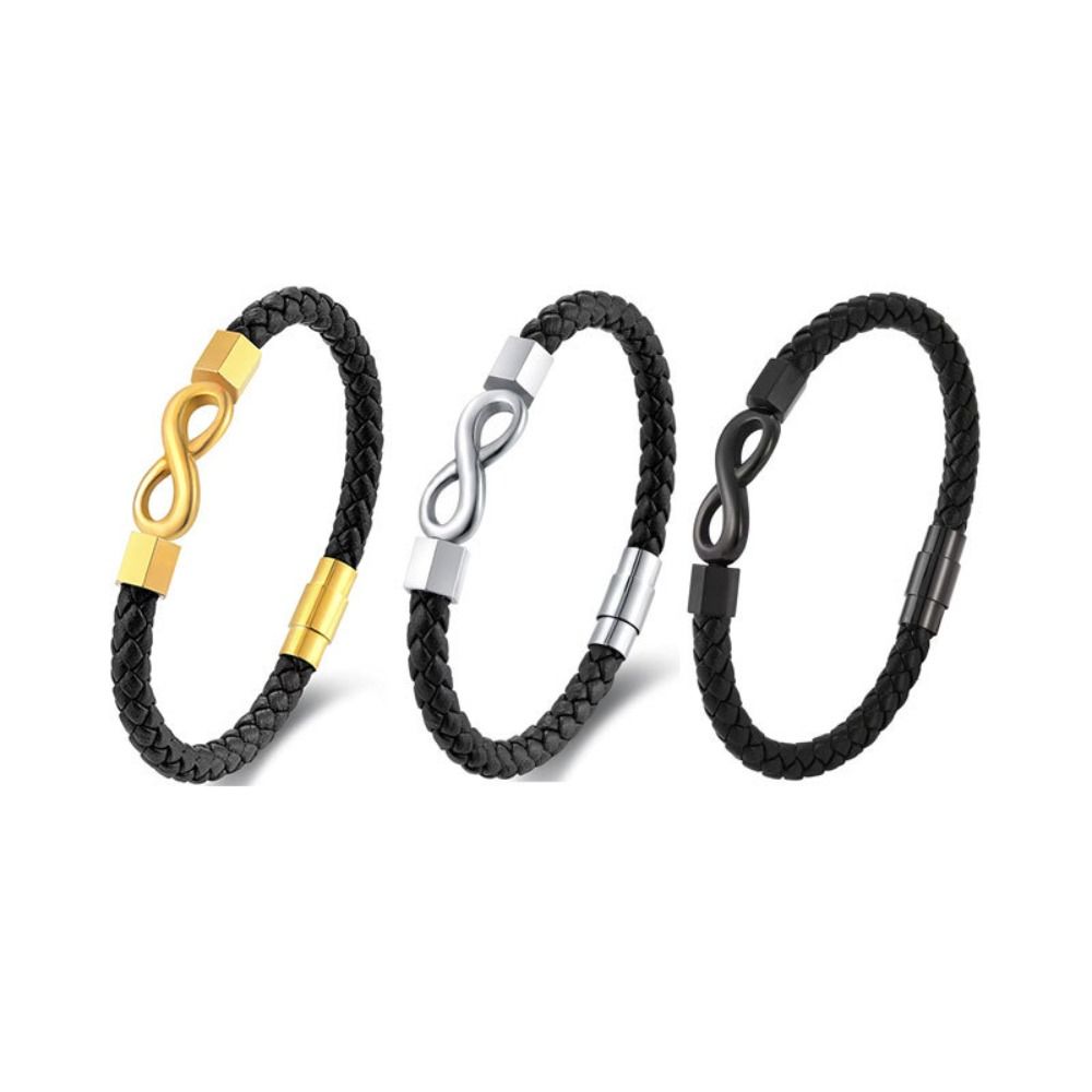 Stainless Steel NO.8 Bracelet Bangles Braided Bracelets Fashion Men Bracelet Male Female
