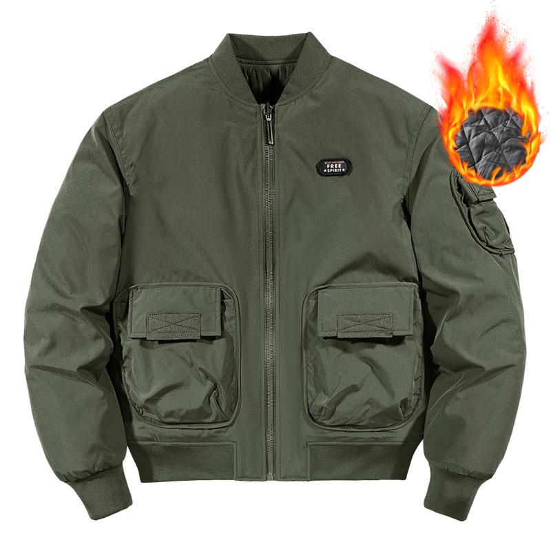 Kurtka robocza męska kurtka pilota gruba bejsbolówka do noszenia z dwóch stron bawełniana vintage wiosenna jesienna