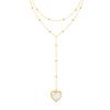 Women's Heart Locket Lariet Necklace, Adjustable Y-Shape Openable Pendant, Stainless Steel Gold Long Chain Fashion Jewelry