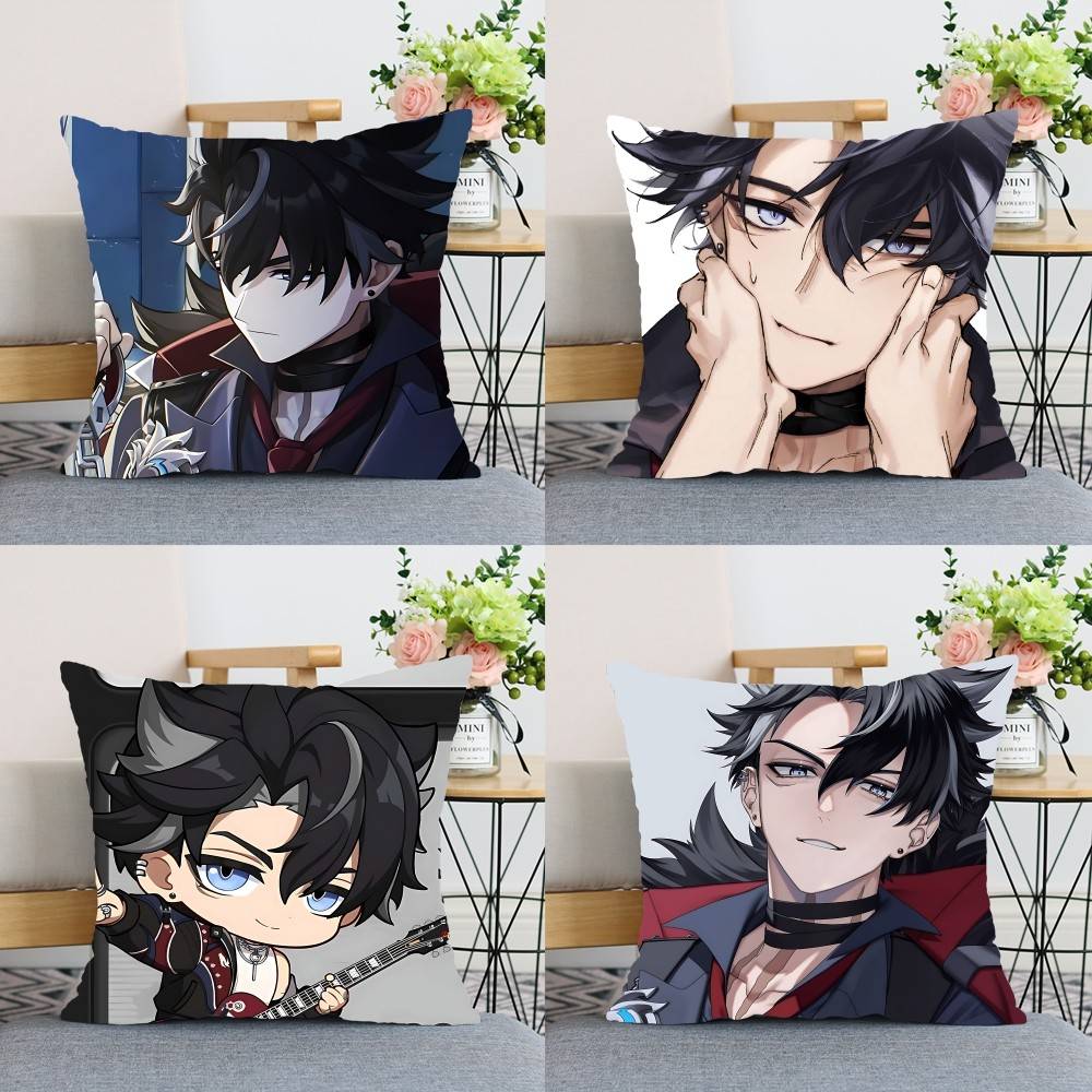 Kawaii Wriothesley Throw Pillow Covers Pattern Cushion Cover Suitable For Sofa Bedroom Car Pillow Cover