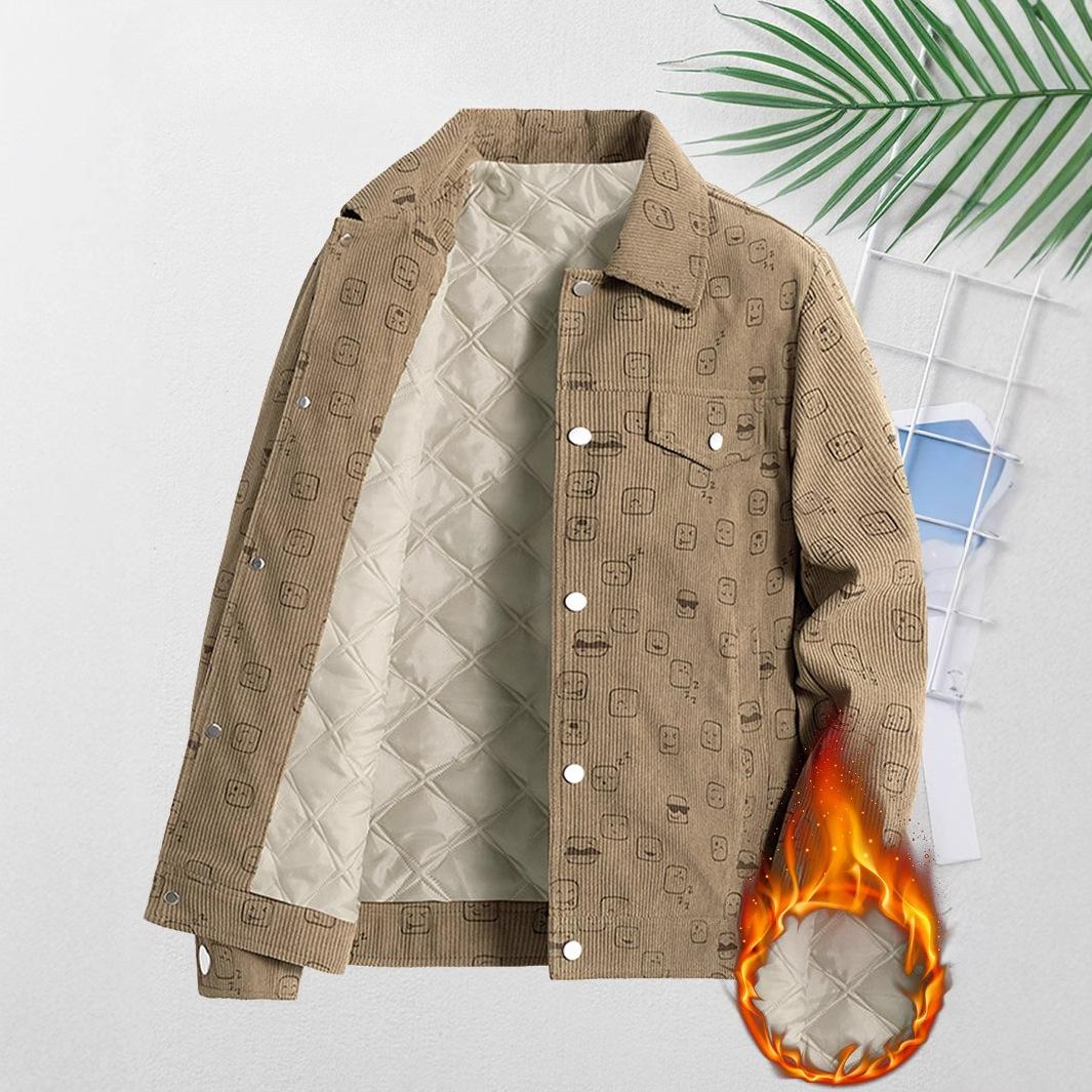 

Куртка мужская осенне-зимняя трендовая куртка Niche Design Sense Lapel из хлопка с утолщенной отделкой M