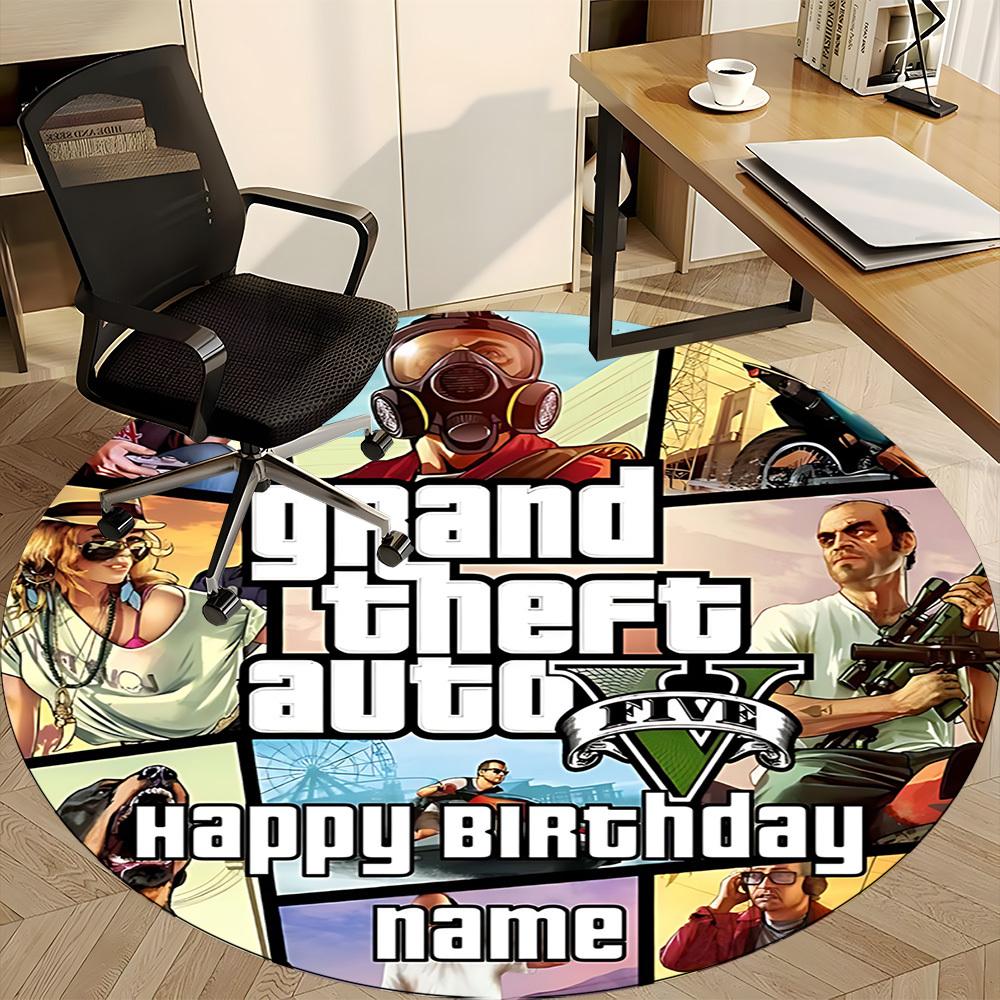 GTA Office Round Area Rug, Indoor Mat Suitable For Office,Bedroom Living Room Home Decor, Room Deco A0908165