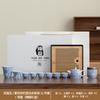 White porcelain flower tea set, household Chinese teacup, teapot cover bowl, office tea, high-end gift box packaging and printing