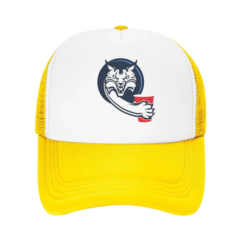 Funny Cat B-Bobcat Drinking Red Cup Hiking Mesh Baseball Caps Women Unisex Male Beach Sunscreen Hats Peaked Cap