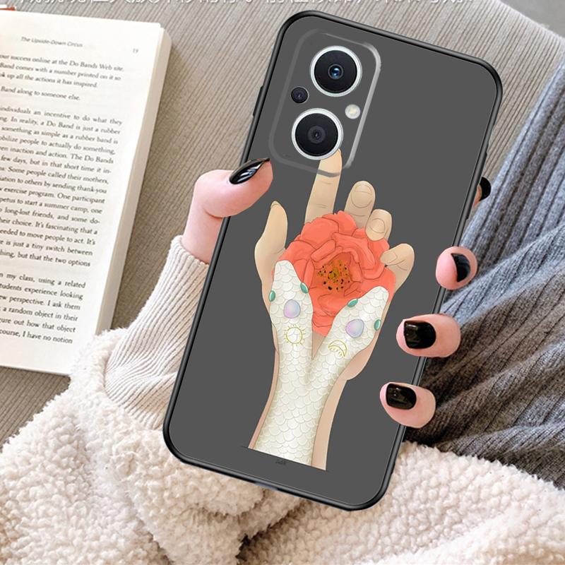 Hand Snake Flower Case For OPPO Reno 12 F 13 13F 11F 8T 7 8 10 Pro OPPO Find X8 Pro X6 X3 X5 Lite Cover Fundas
